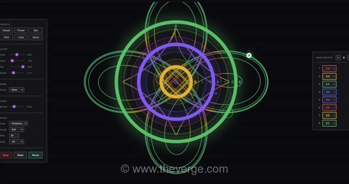 ترکیب هنر هندسی و موسیقی؛ خلق آثار مولد در مرورگر با ابزار Musical Spirograph