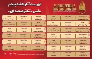 جدول اجراهای هفته پنجم تئاتر مقاومت منتشر شد