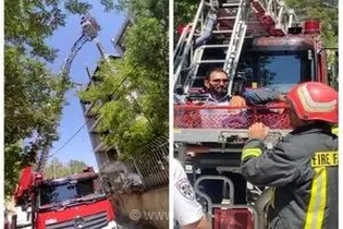 مصدومیت یک کارگر ساختمانی در  محله خیام کرمانشاه