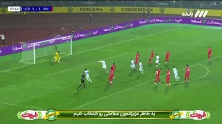 گل دوم ازبکستان به ایران با شوت شومورودوف