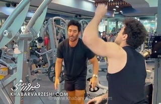 تمرینات نفس‌گیر محمدرضا گلزار در کنار رضا علی‌پور؛ قهرمان و رکورددار صخره‌نوردی جهان به میدان آمد