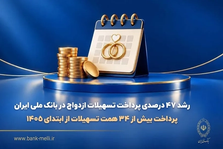 بانک ملی ۳۴۰ هزار میلیارد ریال وام ازدواج پرداخت کرد