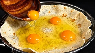 طرز تهیه صبحانه فوری با تخم‌مرغ و نان ترتیلا