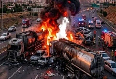 انفجار تانکر سوخت در محور سنندج - همدان؛ ۱۱ نفر جان باختند