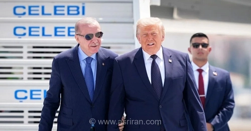 هماهنگی میان خلبانان پرواز نمایشی و مراسم استقبال از ترامپ توسط اردوغان در آنکارا