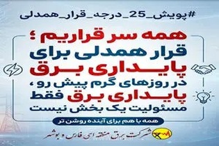 دعوت برق منطقه‌ای فارس و بوشهر به همراهی مردم برای پایداری شبکه برق