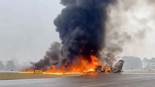 سقوط و آتش‌سوزی هواپیما در تگزاس آمریکا