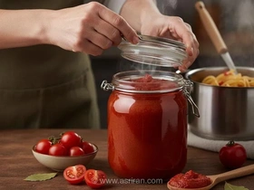 نگهداری صحیح رب گوجه‌فرنگی: روشی که کیفیت آن را حفظ می‌کند