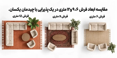 راهنمای انتخاب سایز فرش مناسب برای هر فضا