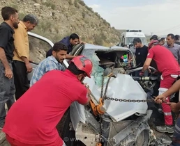 تصادف زنجیره‌ای در جیرفت جان ۳ نفر را گرفت و ۱۰ نفر را مصدوم کرد