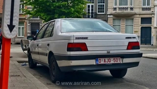 پژو 405 در خیابان‌های بلژیک (تصویری)