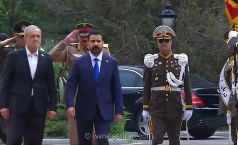 آیین استقبال رسمی رئیس‌جمهور از نخست‌وزیر عراق در مجموعه تاریخی سعدآباد با حضور مقامات عالی‌رتبه برگزار شد