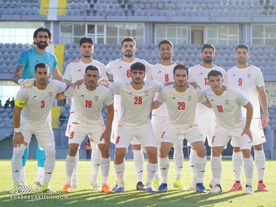 سوتی در پوستر تیم ملی فوتبال ایران برای بازی با روسیه