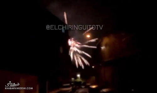 آتش‌بازی هواداران پاری‌سن‌ژرمن مقابل هتل بارسلونا