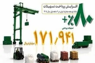رشد 80 درصدی پرداخت تسهیلات بانک توسعه صادرات ایران در بهار امسال