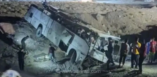 واژگونی اتوبوس کارگران معدن همکار در کرمان؛ ۱۵ مصدوم