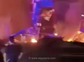 لحظه اصابت حمله اسرائیل در نزدیکی خبرنگار لبنانی
