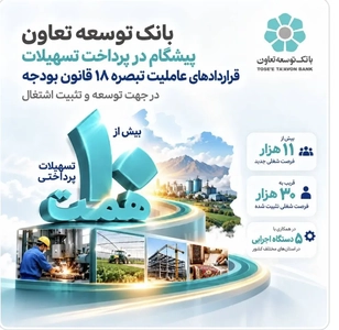 بانک توسعه تعاون رتبه نخست تسهیلات تبصره 18 را کسب کرد