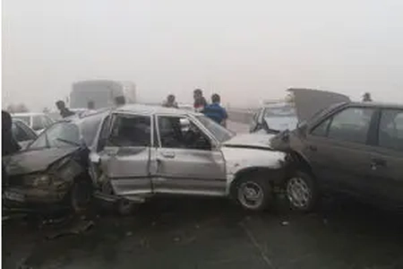 تصادف زنجیره‌ای در خراسان شمالی: ۲ کشته و ۱۷ مصدوم