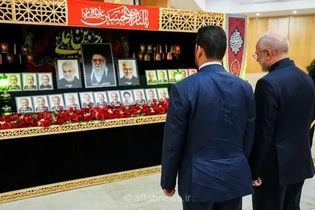 دیدار نخست‌وزیر عراق با رئیس مجلس ایران در بهارستان؛ ادای احترام به مقام شامخ شهدا و سرداران مقاومت
