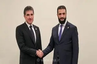 سفر تاریخی نچیروان بارزانی به دمشق؛ دیدار رئیس اقلیم کردستان با محمد الجولانی در کاخ خلق