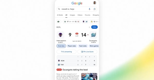 گوگل جستجو را برای پوشش زنده مسابقات فوتبال NFL بهبود بخشید