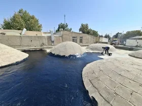 مرمت قسمت‌های آسیب‌دیده بام شبستان مسجد جامع تاریخی نیشابور