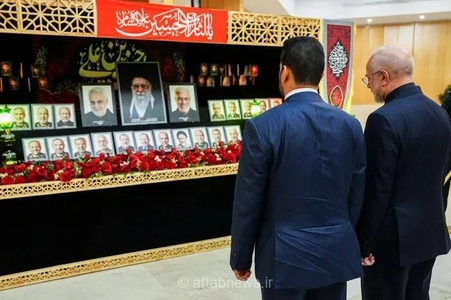 دیدار نخست‌وزیر عراق با رئیس مجلس ایران در بهارستان؛ ادای احترام به مقام شامخ شهدا و سرداران مقاومت