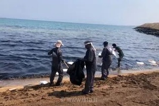 پاکسازی بخشی از نوار ساحلی سوزا؛ رئیس سازمان حفاظت محیط زیست آلودگی‌های نفتی را پیامد تجاوزات نظامی دانست