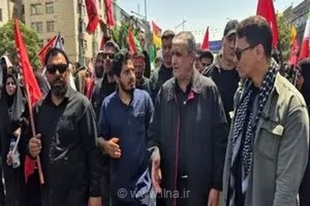 حضور رئیس سازمان انرژی اتمی ایران در مراسم تشییع رهبر شهید انقلاب اسلامی
