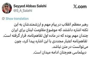 وزیر فرهنگ و ارشاد اسلامی: مقاومت لبنان اولویت راهبردی ایران در تفاهم‌نامه‌ها و دیپلماسی است