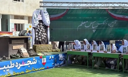 آغاز سال تحصیلی در مدرسه شجره طیبه میناب؛ یادبود دانش‌آموزان جان‌باخته
