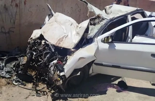 مرگ دلخراش دو نفر در پی برخورد و آتش‌سوزی خودروی پژو در جاده اهواز به شوش