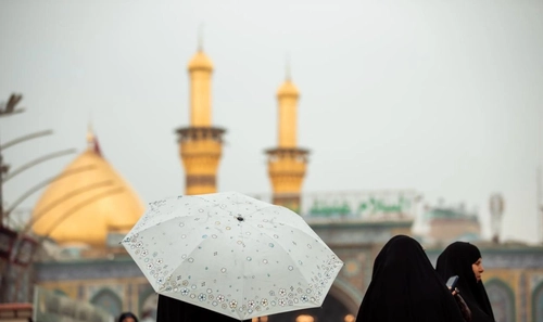 بارش باران در کربلای معلی و ایجاد مناظر معنوی در بین‌الحرمین