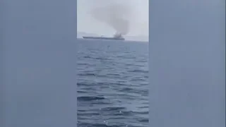 سوپر نفتکش در تنگه هرمز منفجر شد