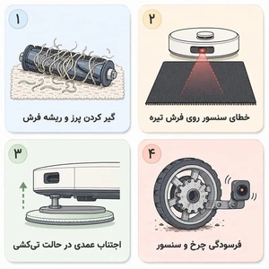 چرا جاروبرقی رباتیک روی فرش‌ها کار نمی‌کند؟ دلایل و راه‌حل‌ها