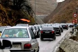 انسداد محور کندوان و تغییر مسیر تردد در محدوده مرزن‌آباد به دلیل ترافیک شدید