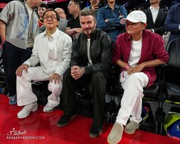 حضور جکی چان، دیوید بکام و جک ما در بازی NBA چین +عکس