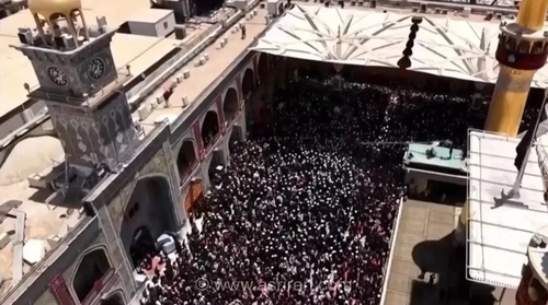پیکر رهبر شهید انقلاب به ایوان طلای حرم امیرالمؤمنین رسید
