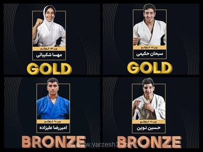 با کسب دو مدال طلا و دو برنز؛ / تیم جودو نوجوانان ایران در آسیا سوم شد