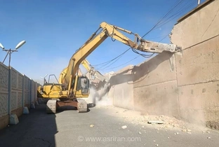 آغاز عملیات تخریب دیوار زندان رجایی‌شهر کرج