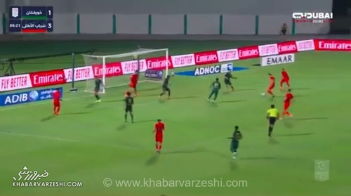 گلزنی سردار آزمون برای شباب الاهلی در مقابل خورفکان با حرکت شخصی
