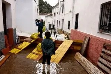 سیل در اسپانیا جان دو زن مسن را گرفت و دو نوزاد مفقود شدند