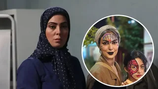 نیلوفر شهیدی و دخترش با گریم فانتزی