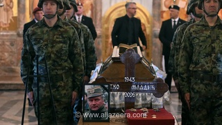برگزاری مراسم تشییع جنازه راتکو ملادیچ، جنایتکار محکوم جنگی در صربستان