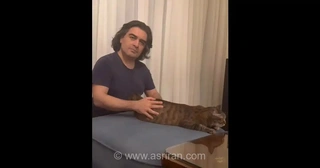 نوازندگی سامان احتشامی روی گربه؛ ویدیویی جالب و متفاوت