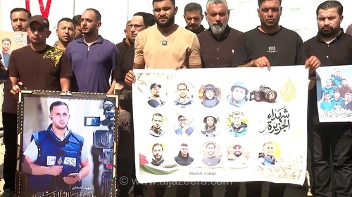 غزه از انس الشریف و محمد قریقع، خبرنگاران شبکه الجزیره، تجلیل کرد