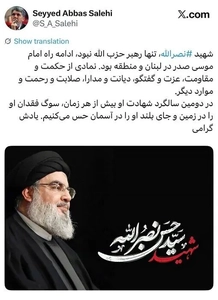 وزیر ارشاد: نصرالله نماد حکمت، مقاومت و صلابت بود