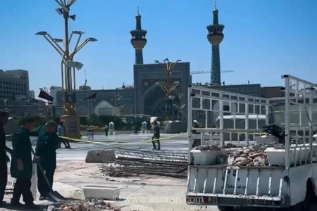 آماده‌سازی حرم مطهر امام رضا علیه السلام برای تدفین امام شهید