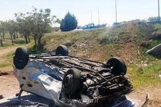 واژگونی تیبا در آزادراه پل‌زال ـ اندیمشک ۲ کشته و ۲ مصدوم برجا گذاشت